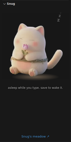 Snug asleep while you type